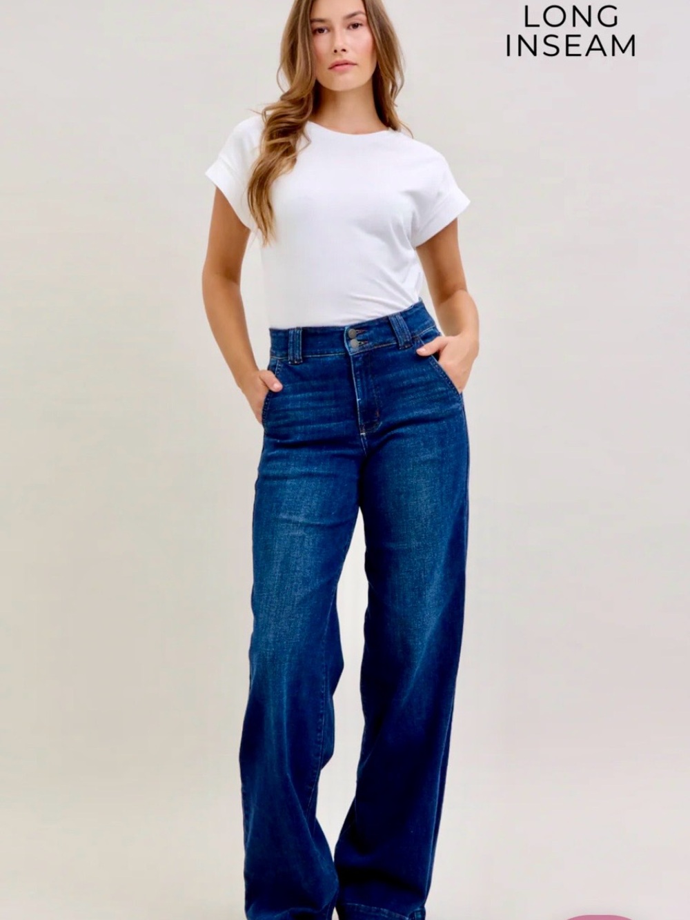 Judy Blue Deep Indigo High-Rise Wide Leg Jeans